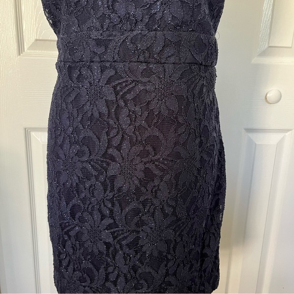 City Triangles Blue Lace Spaghetti Strap Cocktail Dress Sz 13 - Picture 4 of 7